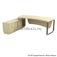 Q-OX2462 OVERJOY SERIES DIRECTOR TABLE SET WITH SIDE SIDE CABINET - TOP THICKNESS : 41MM